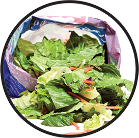 Salad in a plastic bag