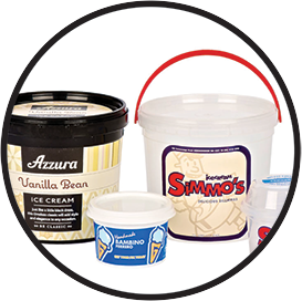 Ice cream plastic containers