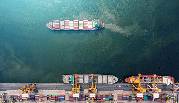 container ship exporting goods