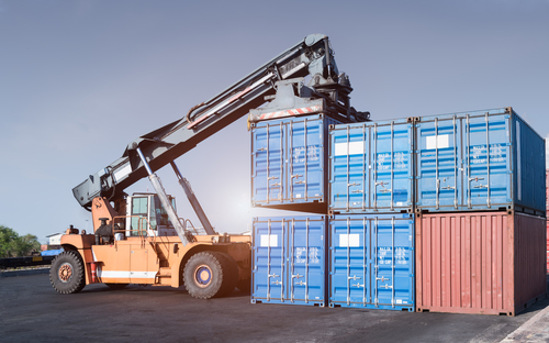 cargo forklift handling containers