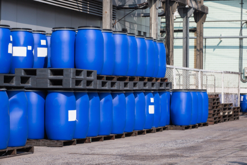 chemical plant plastic storage drums
