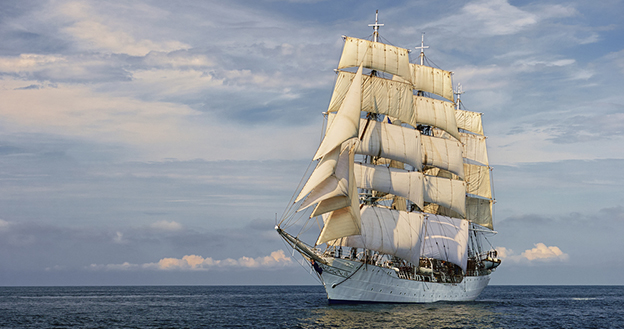 sailing ship on ocean