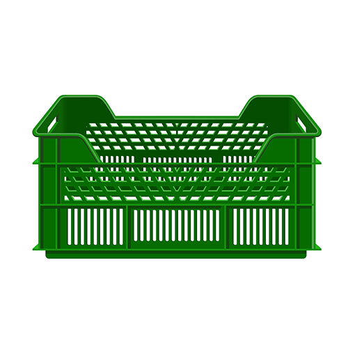 empty plastic fruit crate isolated