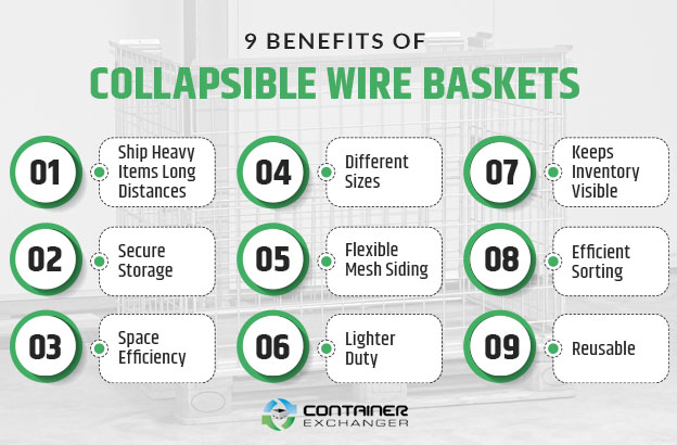 benefits collapsible wire baskets graphic