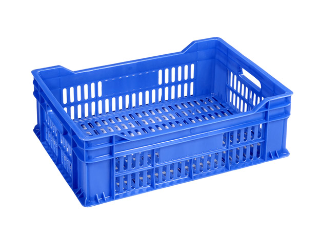Empty blue crate