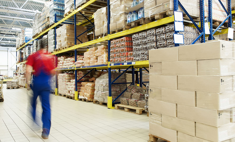 food pallets in warehouse