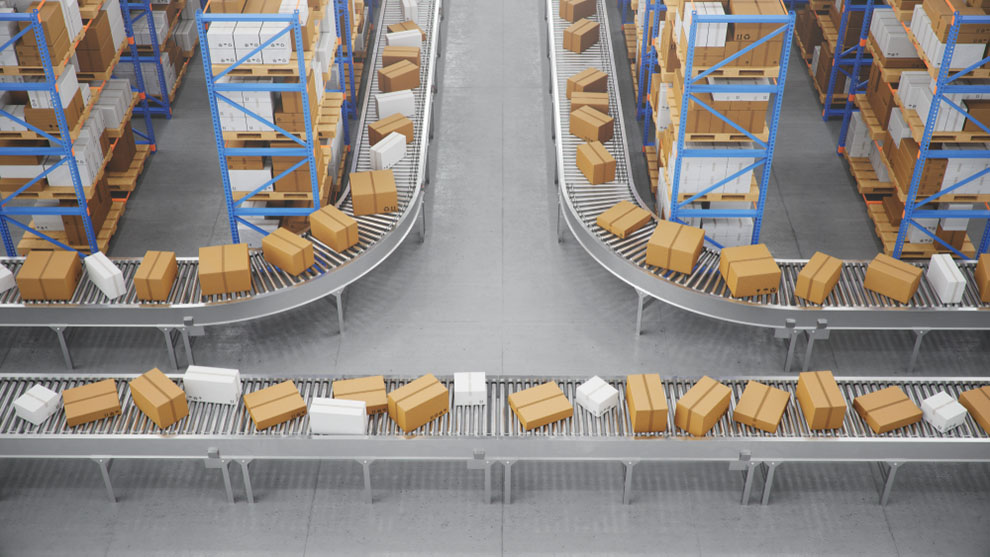 boxes on conveyor belts
