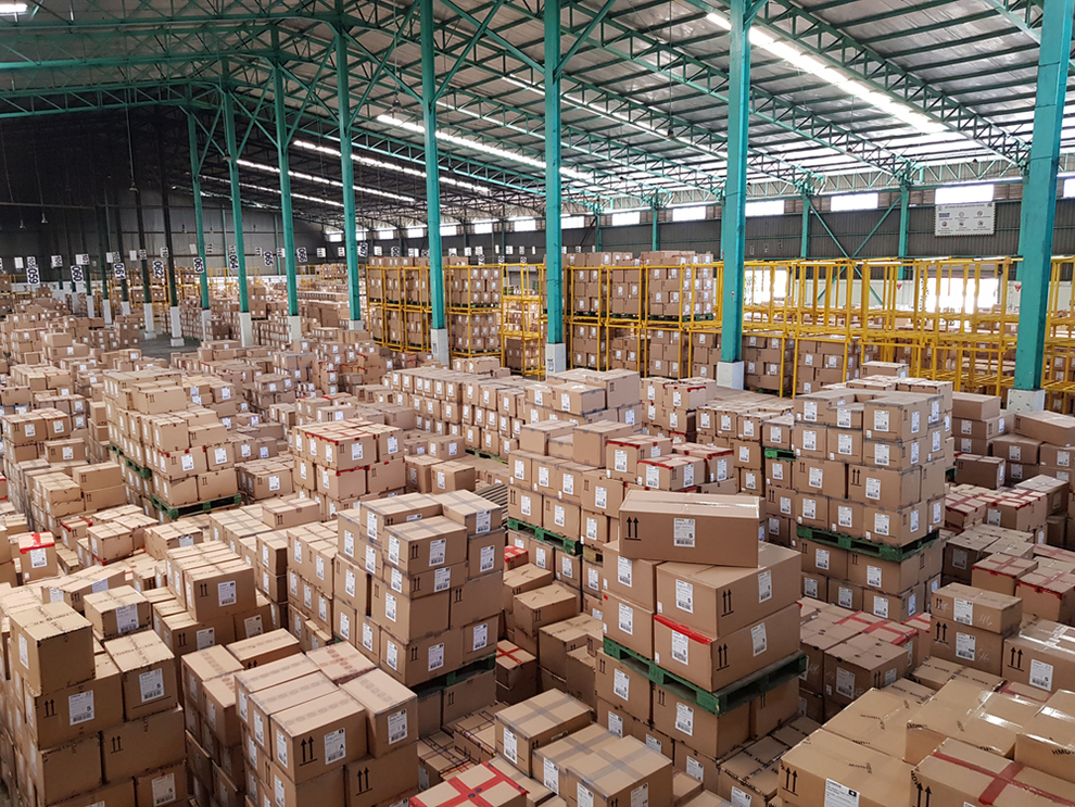 a warehouse full of cargo