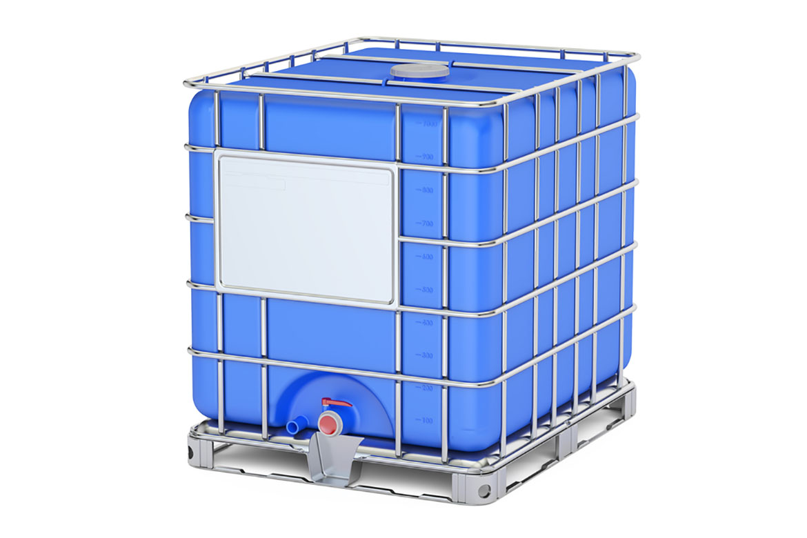 blue ibc container isolated