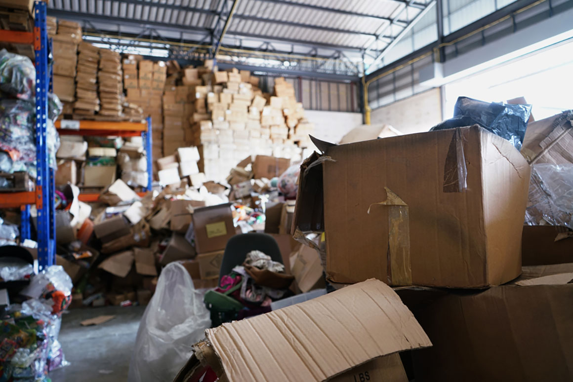 poorly organized warehouse