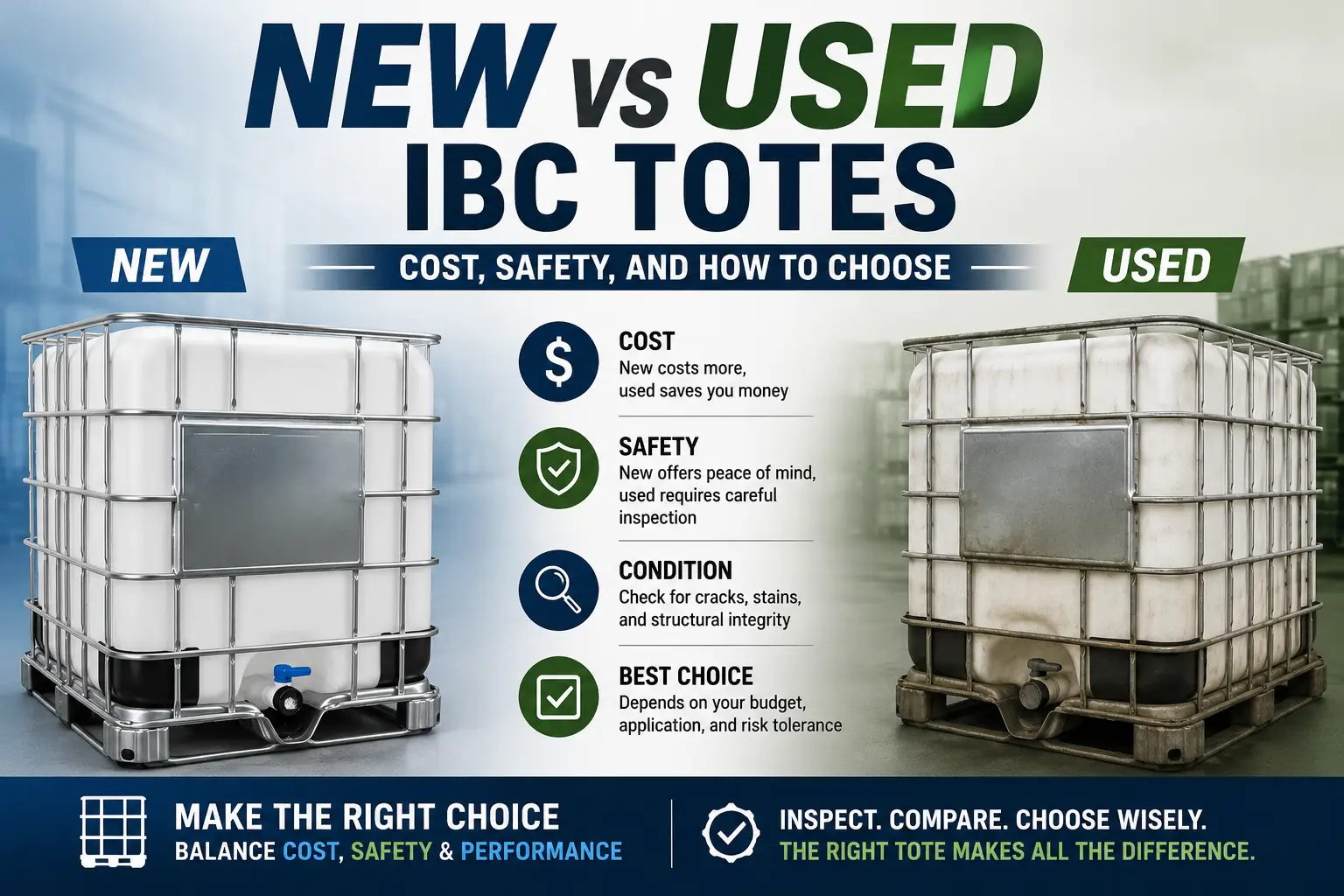 New vs Used IBC Totes: Cost, Safety, and How to Choose